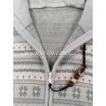 Men's Knitted Sweater Snow Jacquard Full Zip Hoodie